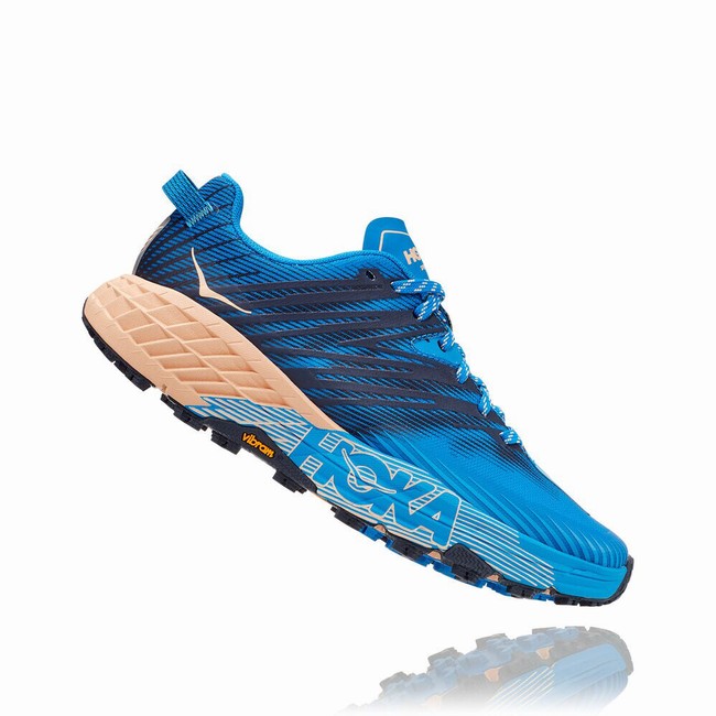 Hoka One One SPEEDGOAT 4 Trail Løpesko Dame Blå | G6DIJnCN