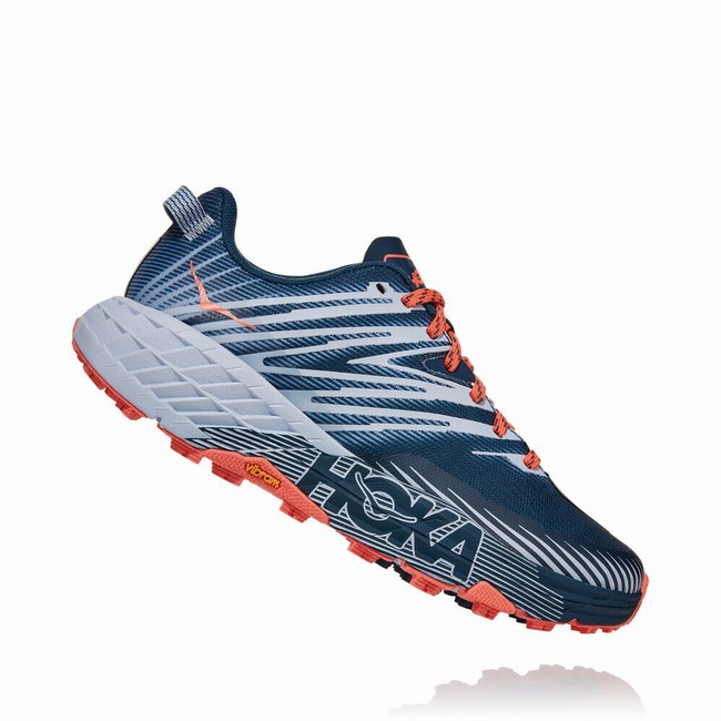 Hoka One One SPEEDGOAT 4 Trail Løpesko Dame Marineblå Hvite | yOIqxueW