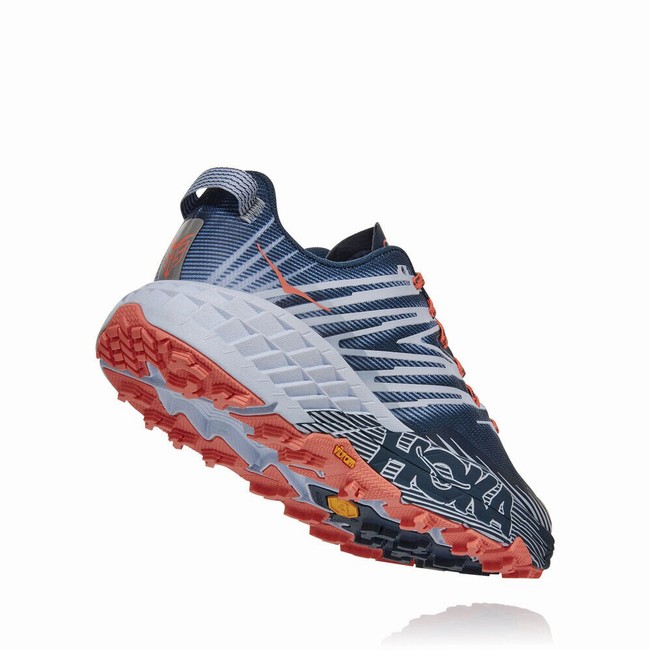 Hoka One One SPEEDGOAT 4 Trail Løpesko Dame Marineblå Hvite | yOIqxueW