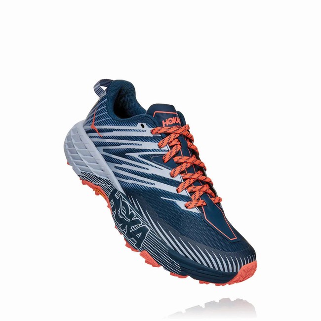 Hoka One One SPEEDGOAT 4 Trail Løpesko Dame Marineblå Hvite | yOIqxueW