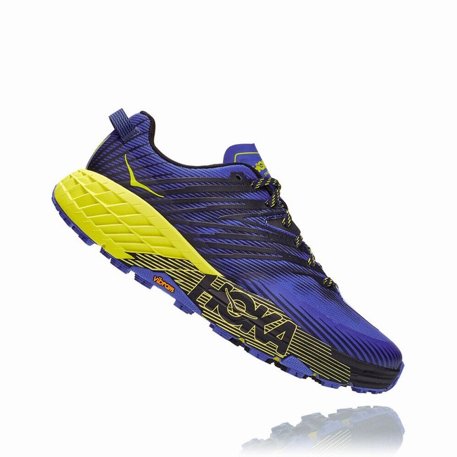 Hoka One One SPEEDGOAT 4 Trail Løpesko Herre Blå Grønn | QGu3gBU7