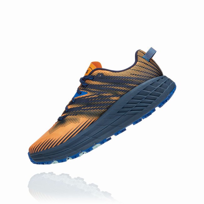 Hoka One One SPEEDGOAT 4 Trail Løpesko Herre Gul Marineblå | YGJQ7f5d