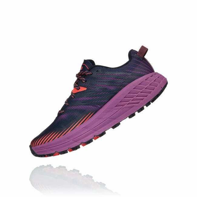 Hoka One One SPEEDGOAT 4 Veganske Sko Dame Marineblå Rød Lilla | gR6wT8YB