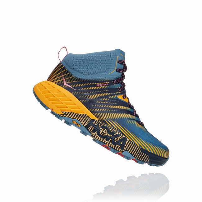 Hoka One One SPEEDGOAT MID 2 GORE-TEX Trail Løpesko Dame Blå Oransje | 6alSykFV