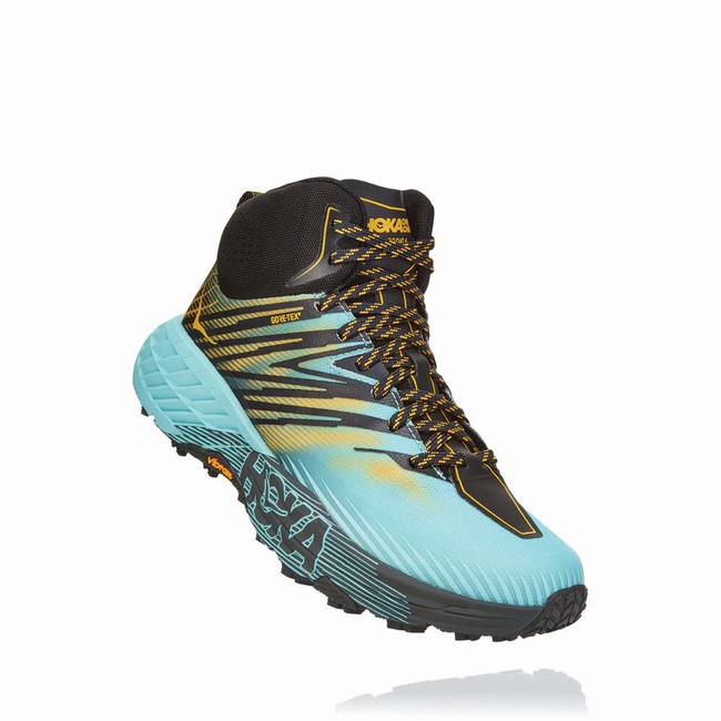 Hoka One One SPEEDGOAT MID 2 GORE-TEX Trail Løpesko Dame Blå Svarte Gul | voHz2Vsy